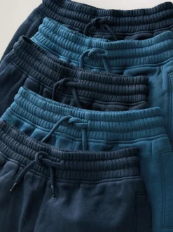 Next Slim Fit Basic Joggers 5 Pack (3-16yrs) Navy Online