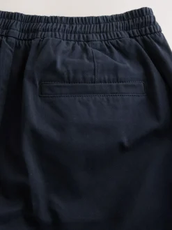 Next Slim Fit Pleated Stretch Chinos Trousers With Elasticated Waist Navy Best