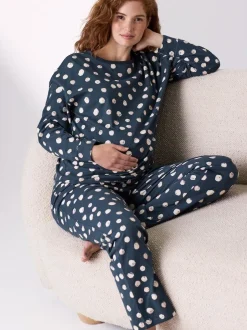 Next Navy Spot Maternity Long Sleeve Pyjamas Best