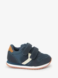 Next Navy Standard Fit (F) Double Strap Trainers Discount
