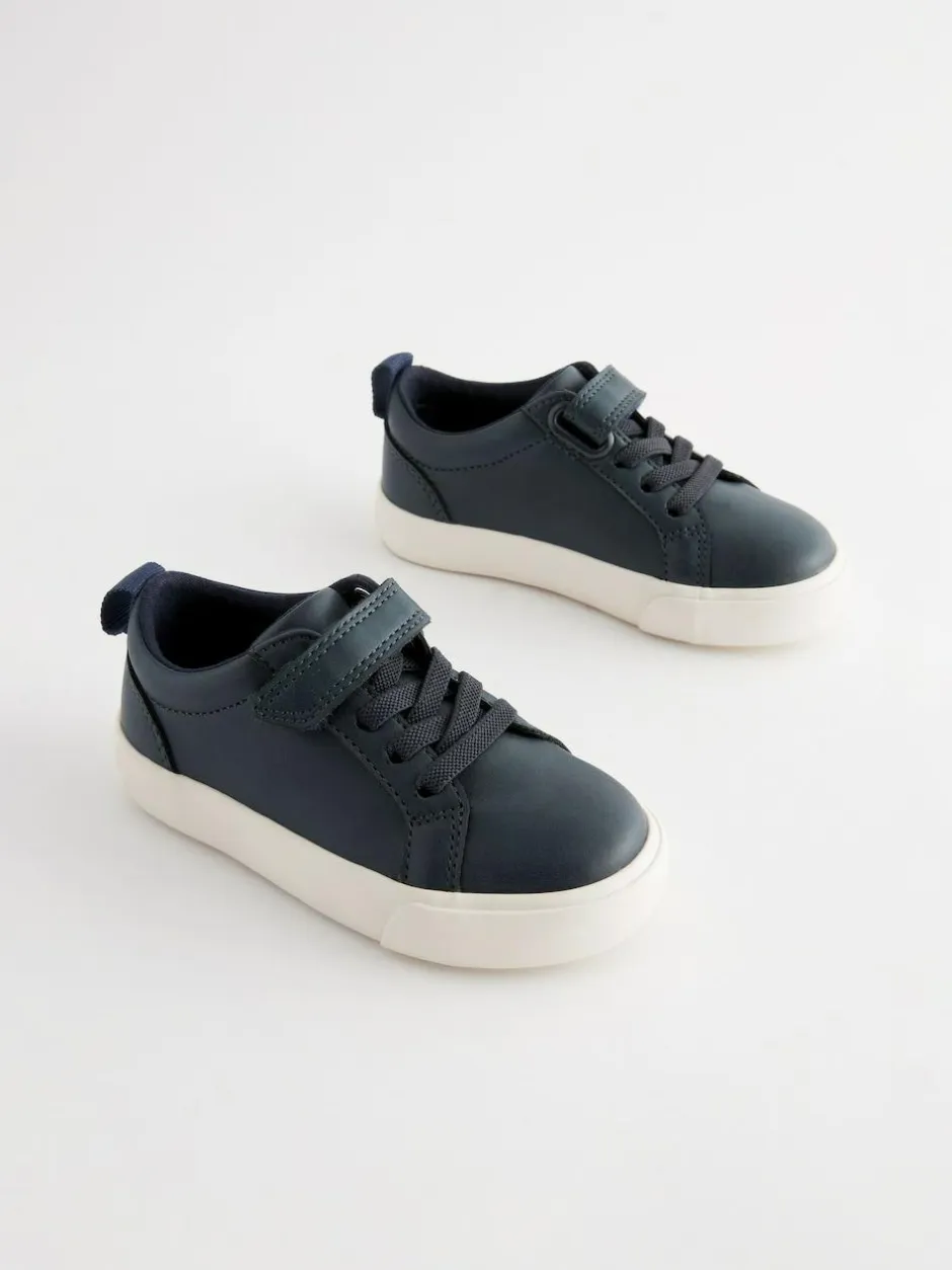 Next Standard Fit (F) Touch Fastening Elastic Lace Trainers Navy