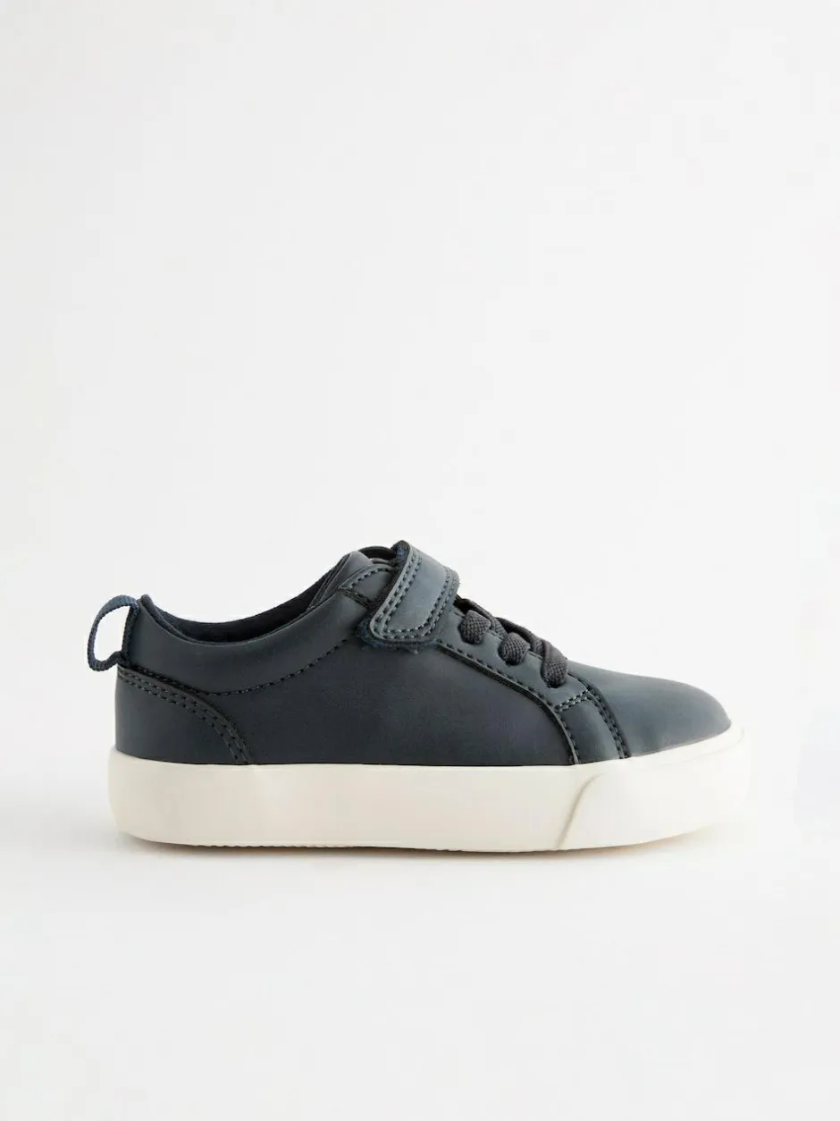 Next Standard Fit (F) Touch Fastening Elastic Lace Trainers Navy