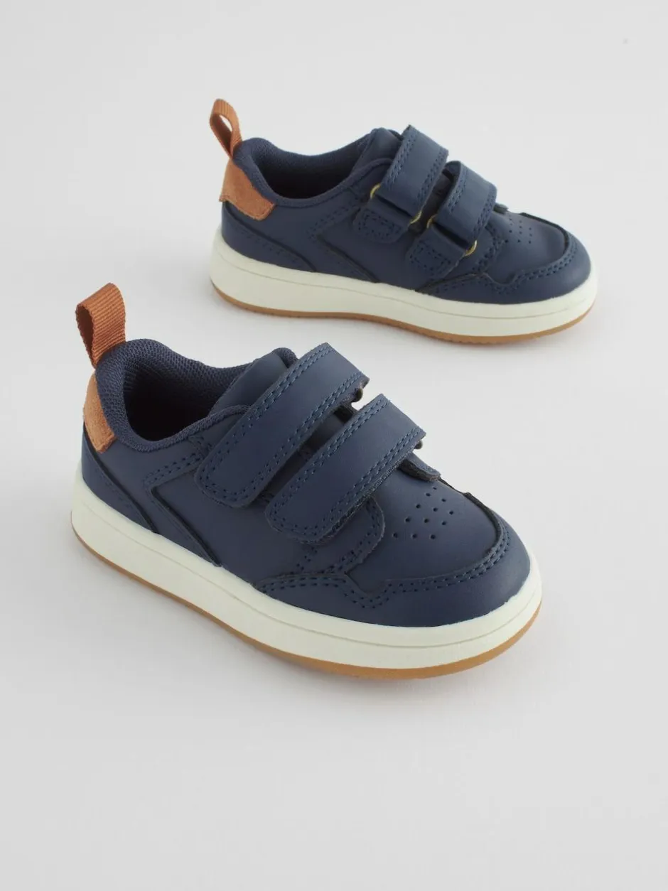 Next Standard Fit (F) Touch Fastening Leather First Walker Baby Shoes Navy