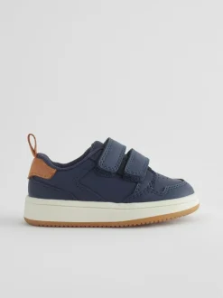 Next Standard Fit (F) Touch Fastening Leather First Walker Baby Shoes Navy