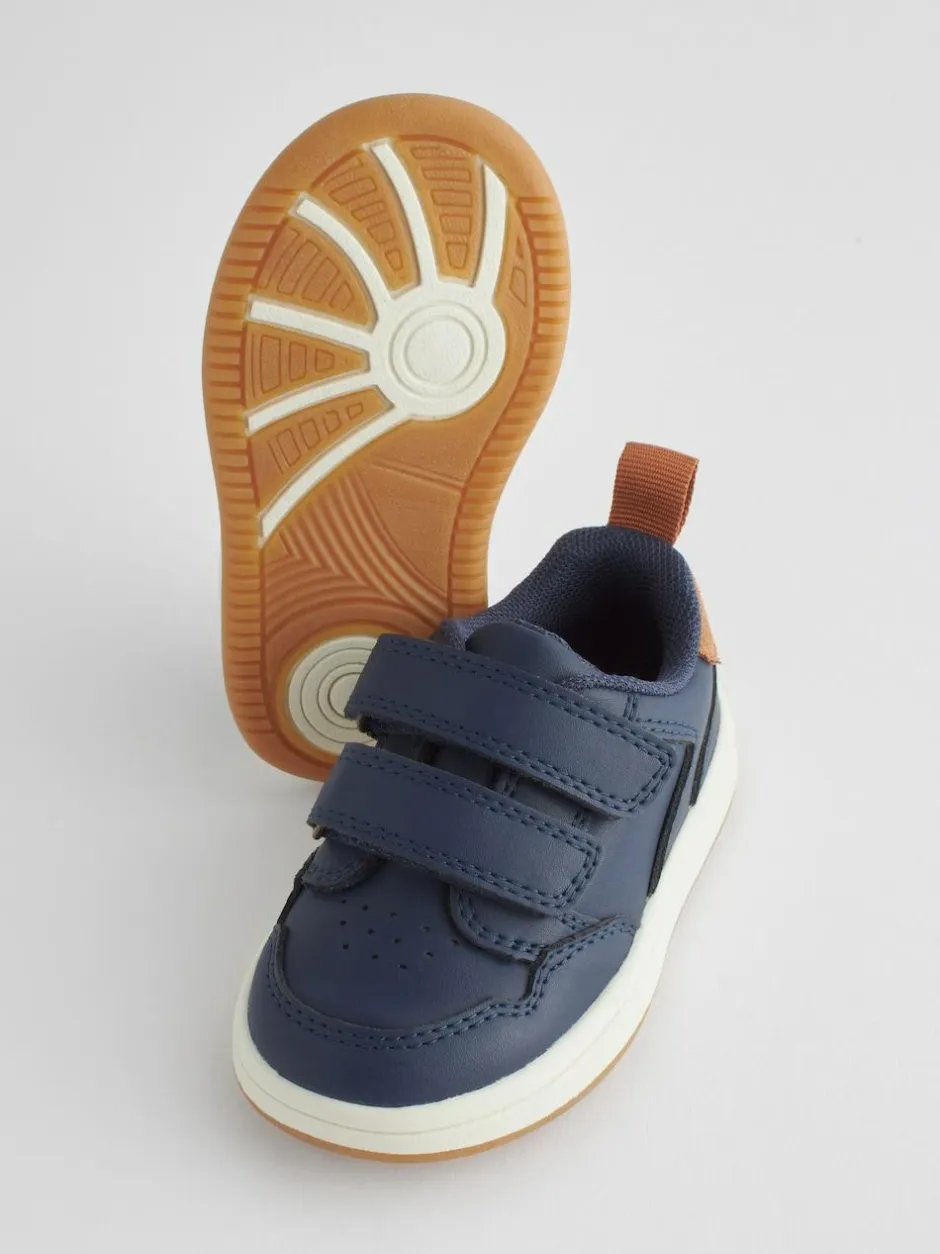 Next Standard Fit (F) Touch Fastening Leather First Walker Baby Shoes Navy