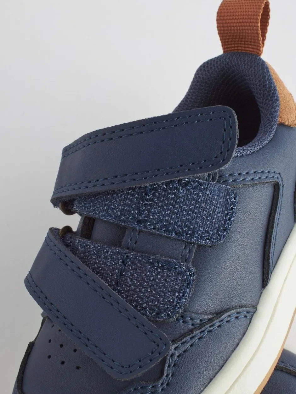 Next Standard Fit (F) Touch Fastening Leather First Walker Baby Shoes Navy