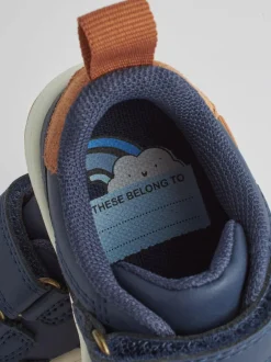 Next Standard Fit (F) Touch Fastening Leather First Walker Baby Shoes Navy