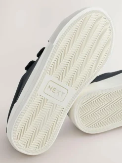 Next Standard Fit (F) Touch Fastening Smart Casual Trainers Navy Discount