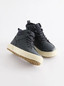 Next Standard Fit (F) Warm Lined High Top Boots Navy Hot