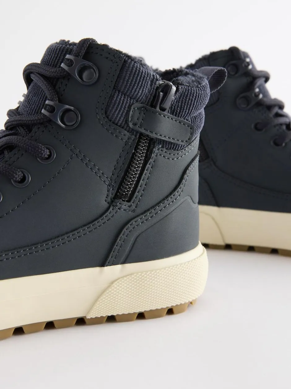 Next Standard Fit (F) Warm Lined High Top Boots Navy Hot