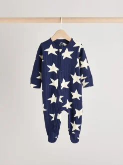 Next Navy Star Sleepsuits 3 Pack (0mths-2yrs) Clearance