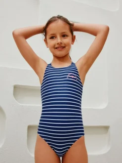 Next Navy Stripe Double Strap Swimsuit (3-16yrs) Best
