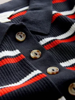 Next Navy Stripe Maternity Collared Knit Dress Discount