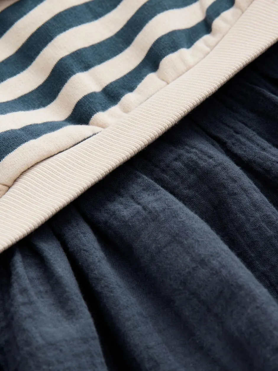 Next Mesh Skirt Sweat Dress (3mths-7yrs) Navy Striped New