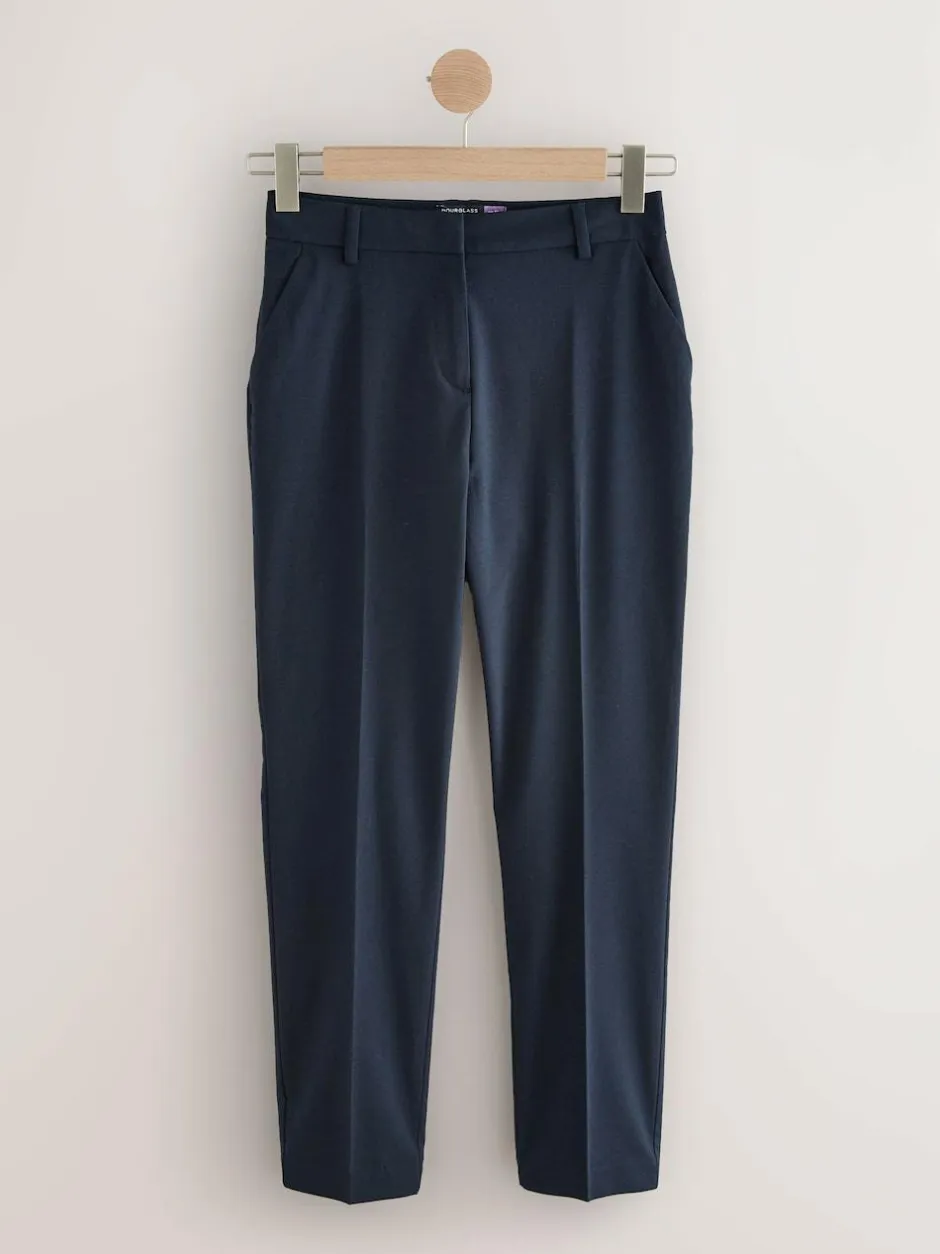 Next Tailored Hourglass Slim Trousers with Wool Navy