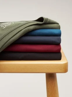 Next Navy/ Teal/ White/ Black/ Green/ Burgundy Regular Fit Essential Cotton T-Shirts 6 Pack