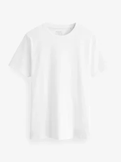Next Navy/ Teal/ White/ Black/ Green/ Burgundy Regular Fit Essential Cotton T-Shirts 6 Pack