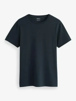 Next Navy/ Teal/ White/ Black/ Green/ Burgundy Regular Fit Essential Cotton T-Shirts 6 Pack