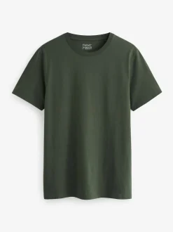 Next Navy/ Teal/ White/ Black/ Green/ Burgundy Regular Fit Essential Cotton T-Shirts 6 Pack