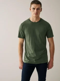 Next Navy/ Teal/ White/ Black/ Green/ Burgundy Regular Fit Essential Cotton T-Shirts 6 Pack