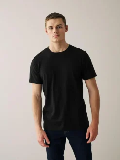 Next Navy/ Teal/ White/ Black/ Green/ Burgundy Regular Fit Essential Cotton T-Shirts 6 Pack