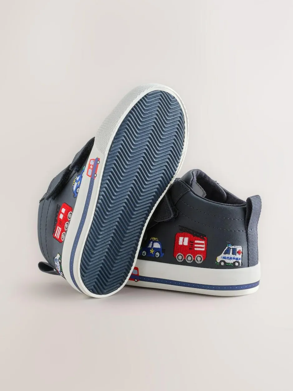 Next Standard Fit (F) Touch Fastening Boots Navy Transport Best
