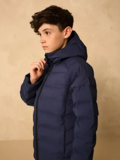 Next Waterproof Midweight Hooded Jacket (3-17yrs) Navy Outlet