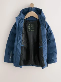 Next Waterproof Midweight Hooded Jacket (3-17yrs) Navy Outlet