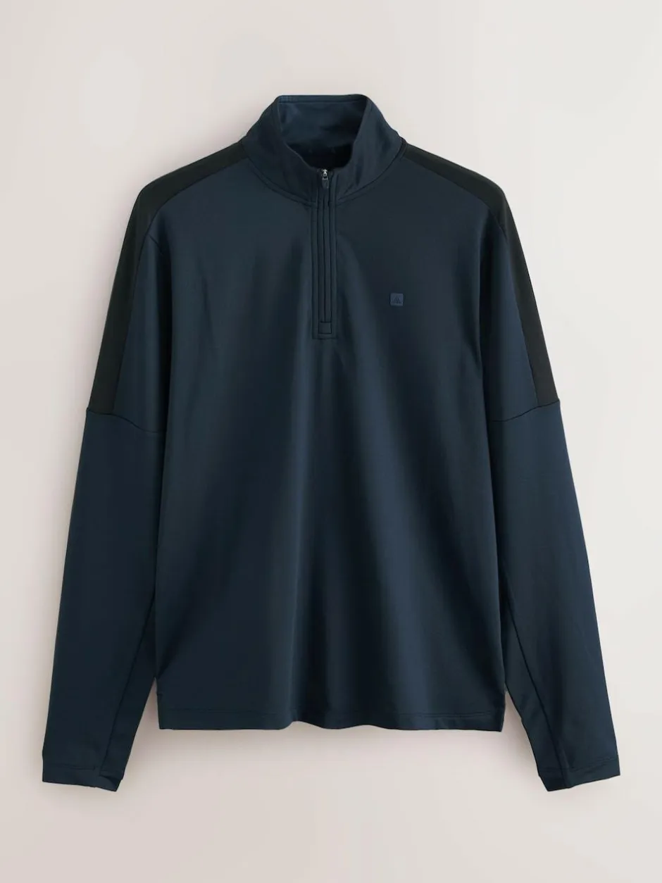 Next Zip Neck Active Training Top Navy Best