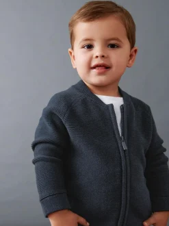 Next Navy Zip Through Cardigan (3mths-7yrs) Clearance