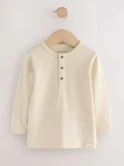 Next Navy/Blue/Stone Long Sleeve Henley T-Shirts 3 Pack (3mths-7yrs) New