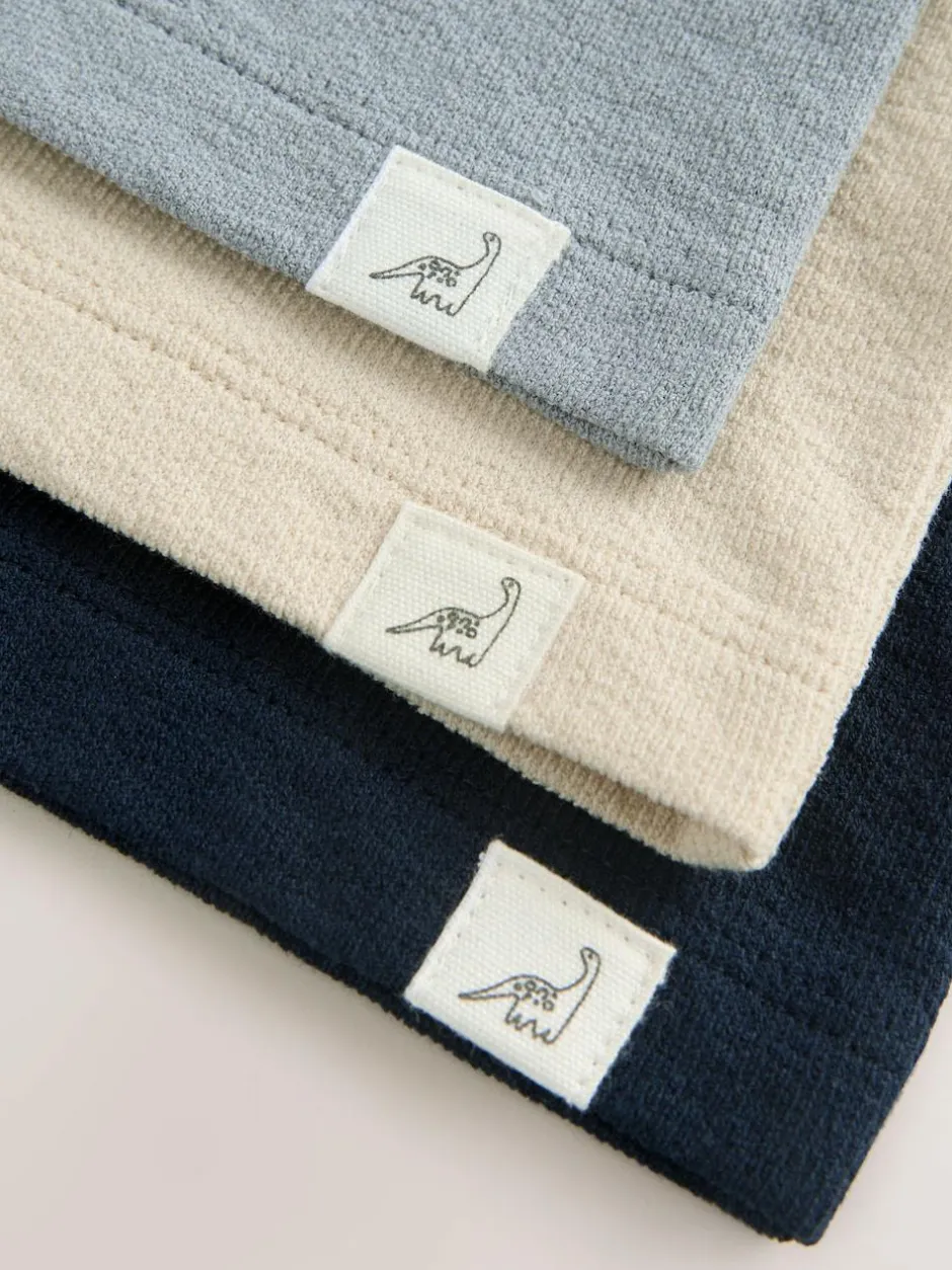 Next Navy/Blue/Stone Long Sleeve Henley T-Shirts 3 Pack (3mths-7yrs) New