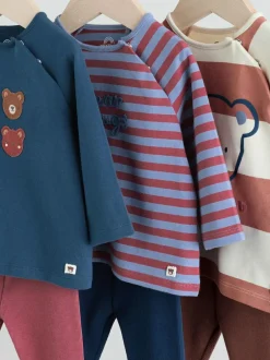 Next Navy/Brown Bear Tops and Leggings 6 Piece Baby Set (0mths-3yrs) Sale
