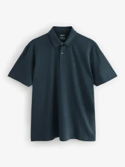 Next Navy/Brown/Grey/White/Sage Green Regular Fit Short Sleeve Jersey Polo Shirts 5 Pack Sale