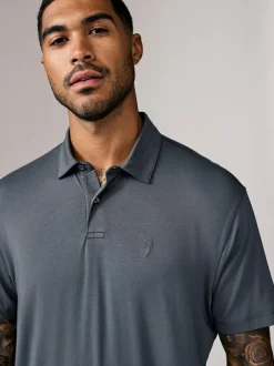 Next Navy/Brown/Grey/White/Sage Green Regular Fit Short Sleeve Jersey Polo Shirts 5 Pack Sale