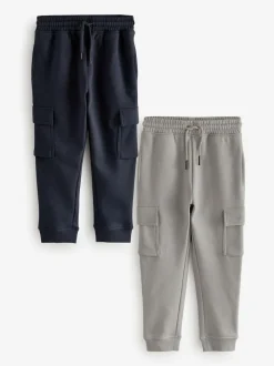 Next Slim Fit Cargo Joggers 2 Pack (3-16yrs) Navy/Grey Hot