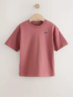 Next Short Sleeve Logo Chest Graphic T-Shirts 4 Pack (3-16yrs) Navy/Grey/Berry Sale