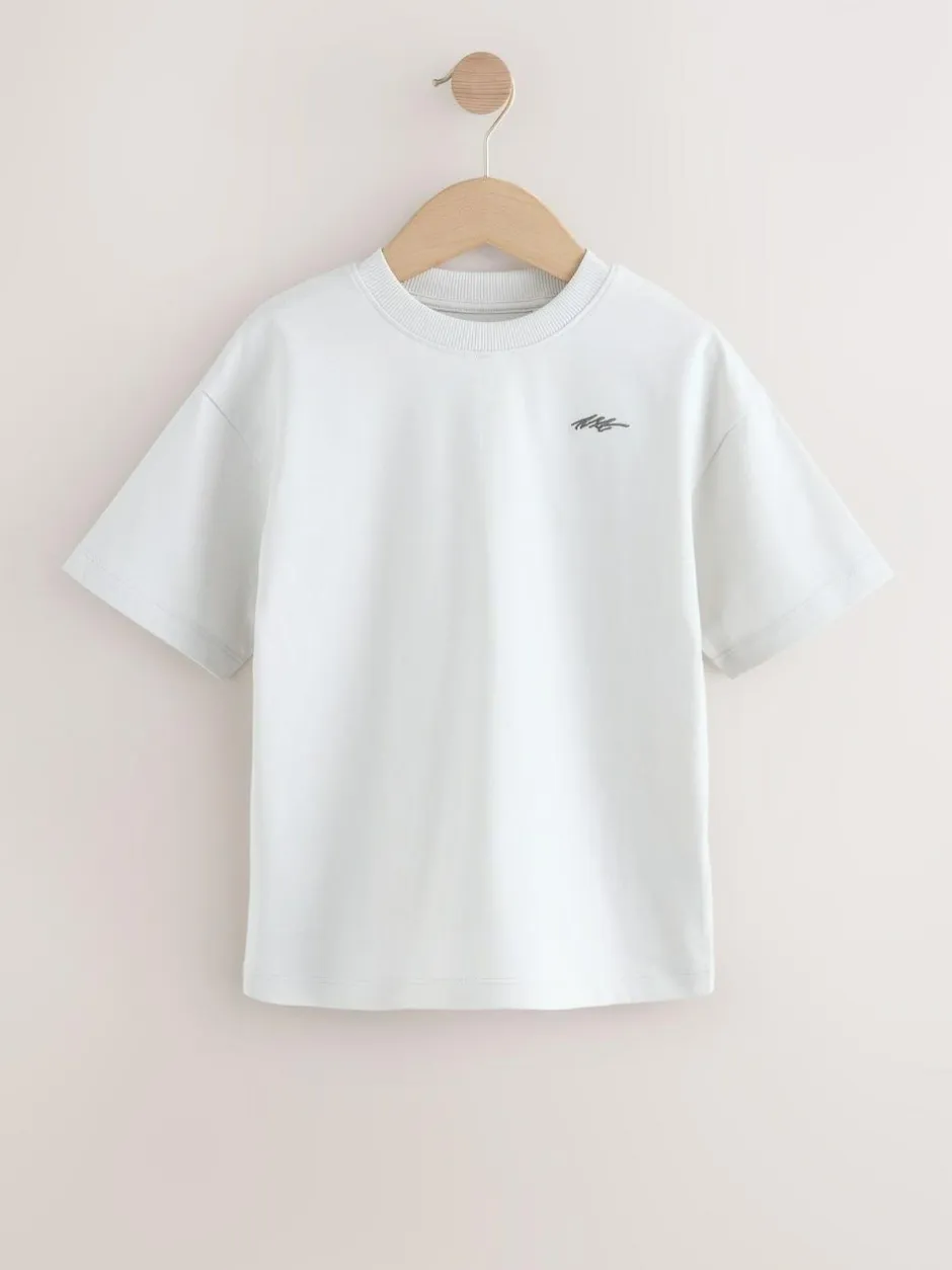 Next Short Sleeve Logo Chest Graphic T-Shirts 4 Pack (3-16yrs) Navy/Grey/Berry Sale