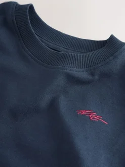 Next Short Sleeve Logo Chest Graphic T-Shirts 4 Pack (3-16yrs) Navy/Grey/Berry Sale