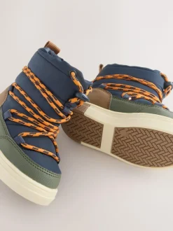Next Navy/Khaki Thermal Thinsulate™ Lined Quilted Water Resistant Boots Clearance