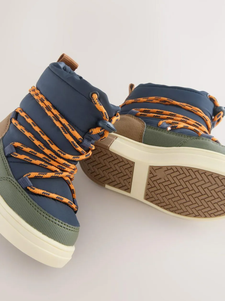 Next Navy/Khaki Thermal Thinsulate™ Lined Quilted Water Resistant Boots Clearance