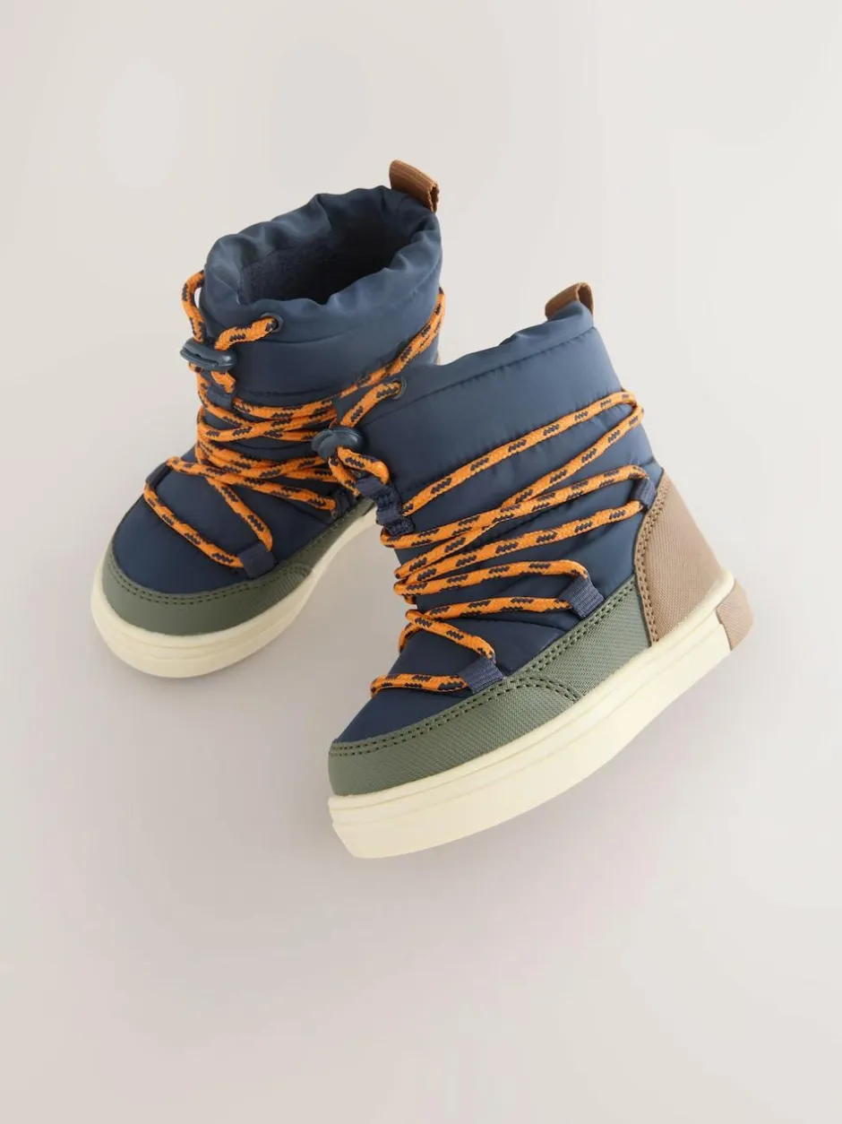 Next Navy/Khaki Thermal Thinsulate™ Lined Quilted Water Resistant Boots Clearance