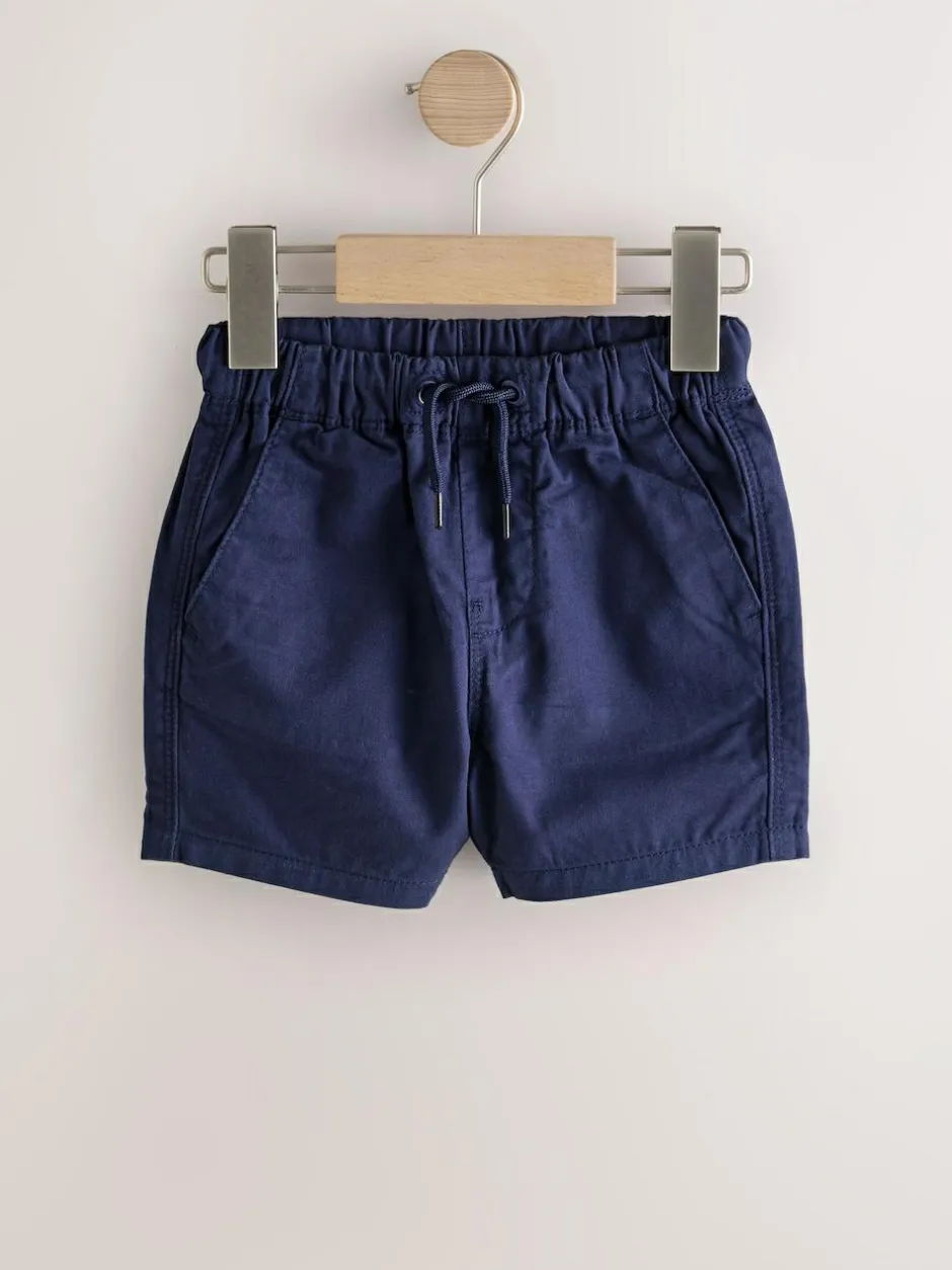 Next Navy/Stone/Chambray Blue Pull On Shorts 3 Pack (3mths-7yrs) Online