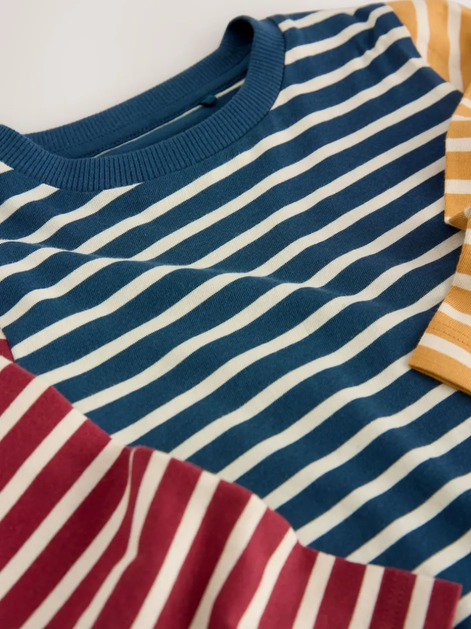 Next 100% Cotton Long Sleeve Stripe T-Shirt (3mths-7yrs) Navy/White Hotchpotch Clearance