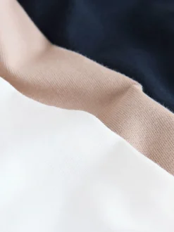 Next Navy/White/Neutral Stone 3 Pack Slim Fit Ringer T-Shirt Outlet