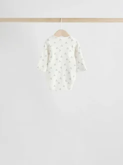 Next Neutral 100% Cotton Long Sleeve Baby Bodysuits 5 Pack Sale