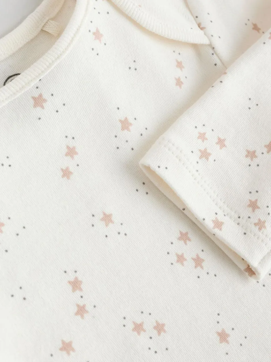 Next Neutral 100% Cotton Long Sleeve Baby Bodysuits 5 Pack Sale