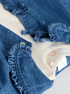 Next Neutral Animal Baby Denim Jacket, Top and Leggings Set 3 Piece (0mths-2yrs) New