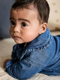 Next Neutral Animal Baby Denim Jacket, Top and Leggings Set 3 Piece (0mths-2yrs) New
