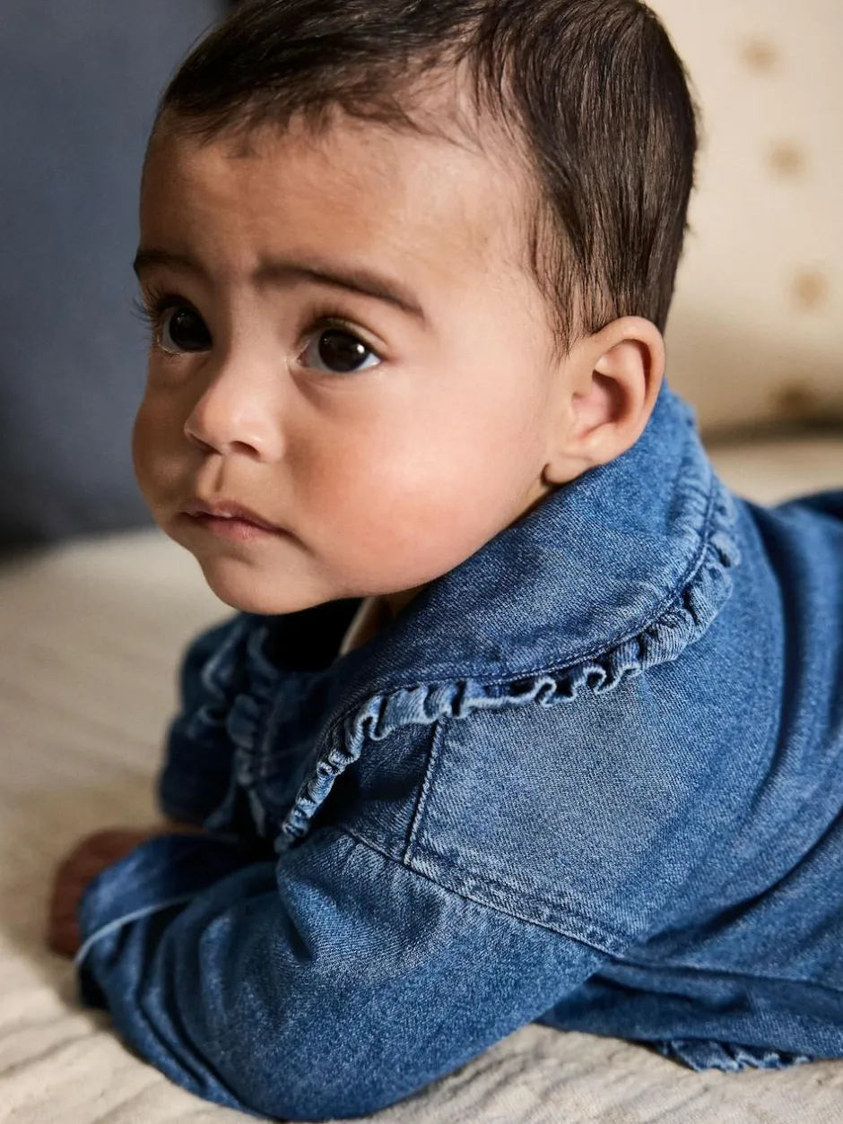 Next Neutral Animal Baby Denim Jacket, Top and Leggings Set 3 Piece (0mths-2yrs) New